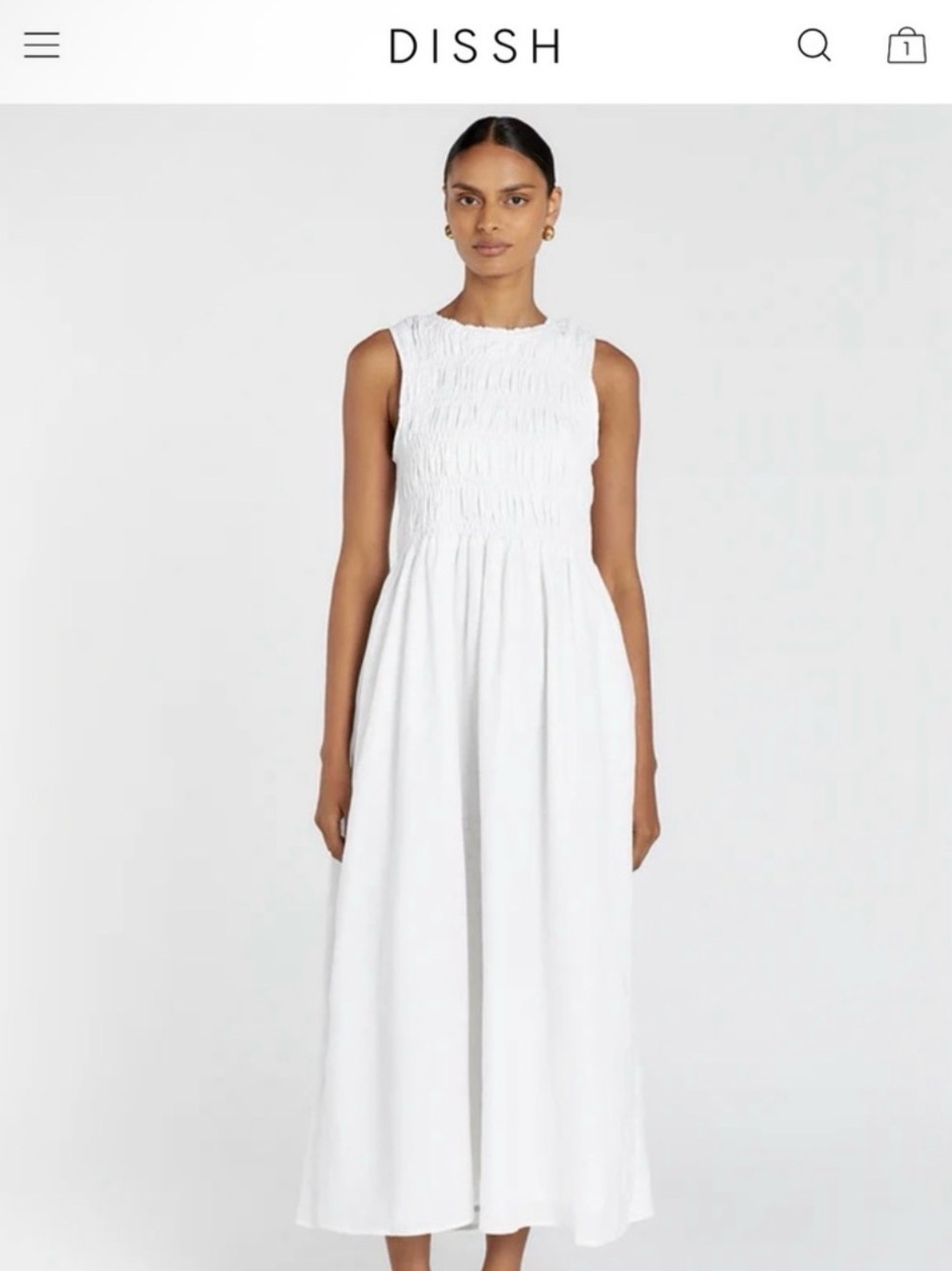 Dissh Lessi White Linen Maxi Dress